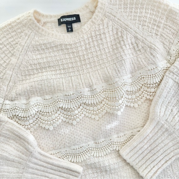 EXPRESS Lace Knit Sweater Size S - Picture 9 of 11